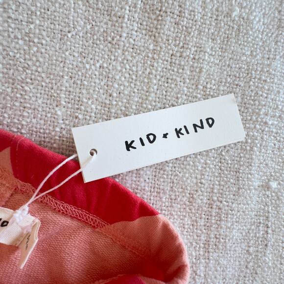 NWT Kid & Kind Pink Striped Organic Cotton Bloomer Shorts 6-12mo - Picture 3 of 4